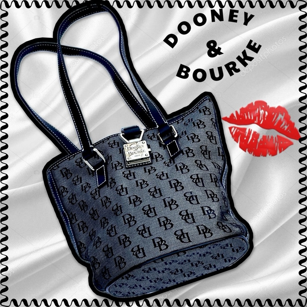 DOONEY & BOURKE Signature Monogrammed Black & White Jacquard Bag